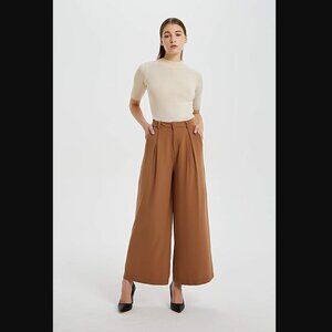 Tronjori Palazzo Pants Trousers M NWT High Waist Casual Wide Leg Tiktok Viral